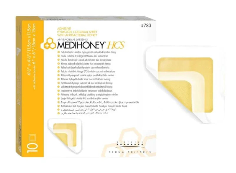 Medihoney HCS Hydrogel Adhesive Dressing 15cm x 15cm x 10
