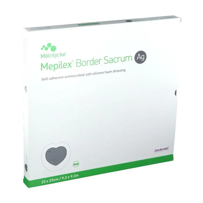 silver mepilex dressing Foam Mepilex Ag 8 X 8 Inch Square Sterile At dressing removal Mepilex Ag Foam Dressing with