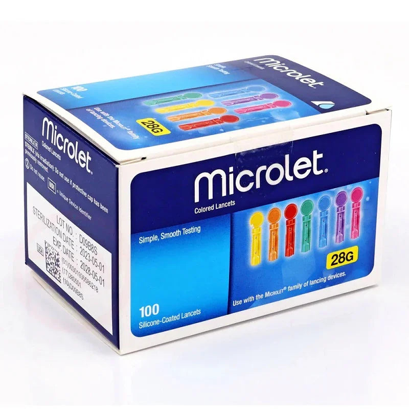 Microlet 28G Coloured Lancets x 100