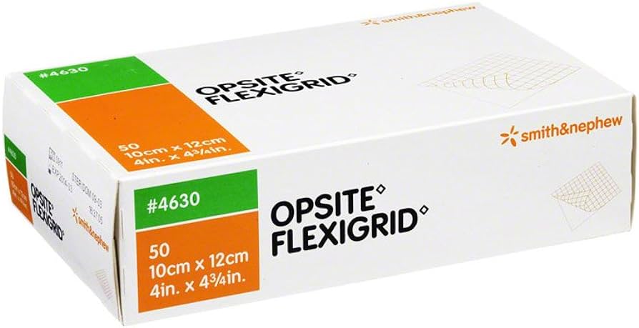 Opsite Flexigrid Transparent Film Wound Dressings 10cm x 12cm x 50 - Smith & Nephew EasyMeds Pharmacy