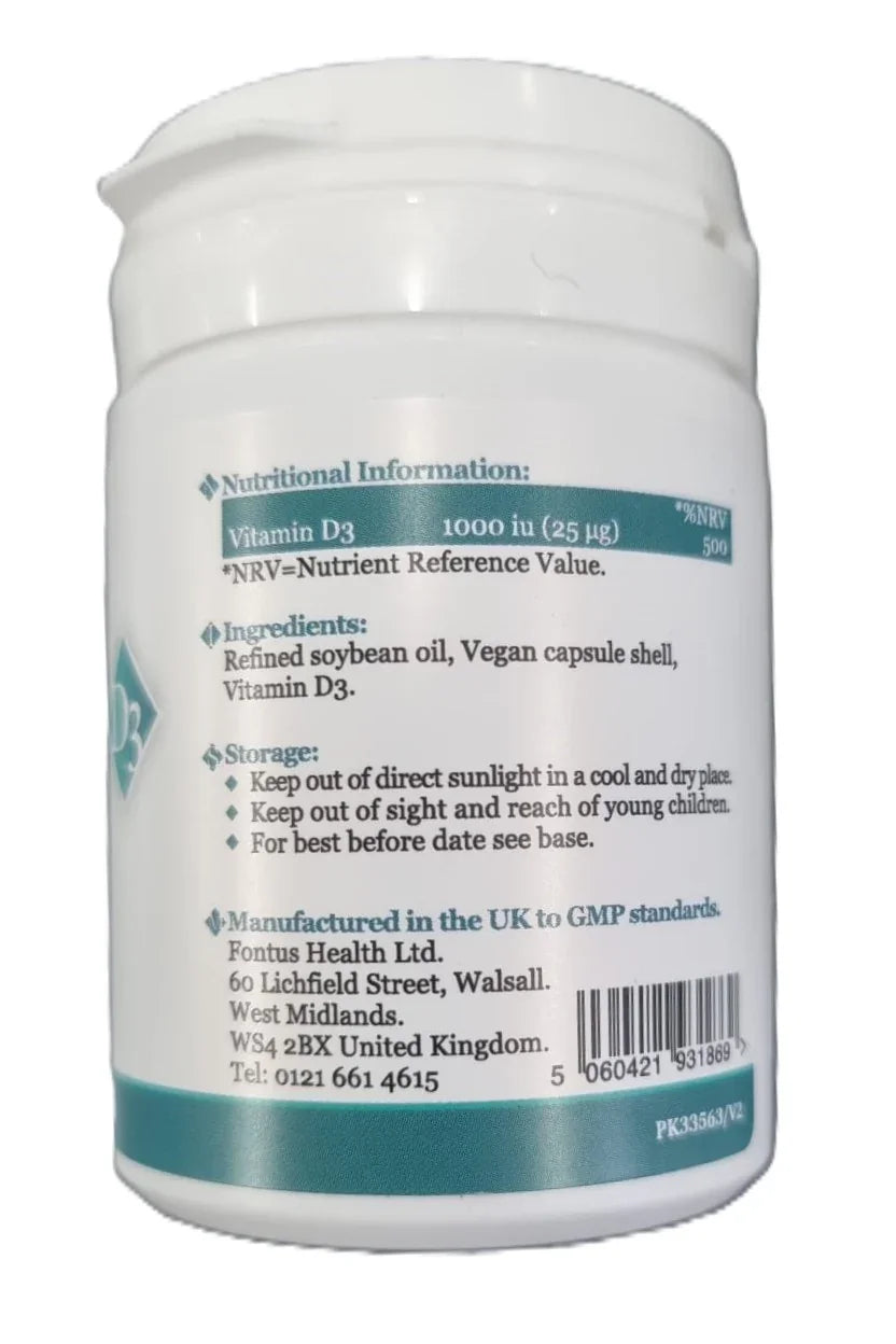 Osteocaps Vitamin D3 Colecalciferol Supplement 1000iu x 100 Capsules