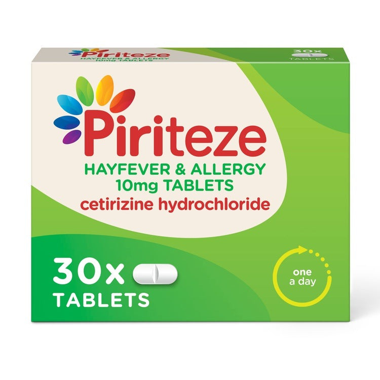 Piriteze Allergy Relief Tablets Cetirizine 10mg Pack of 30 - Piriteze EasyMeds Pharmacy