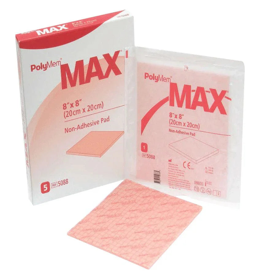 PolyMem MAX Non-Adhesive Dressing, Polymax Dressings 20cm x 20cm x 5 - Polymem Max EasyMeds Pharmacy