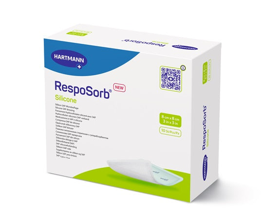 Resposorb Silicone Superabsorbent Wound Dressings/Pads 8cm x 8cm x 10