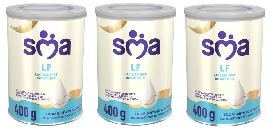 3x SMA Lactose Free Advanced Gold System Infant Milk with Omega 3&6 400g