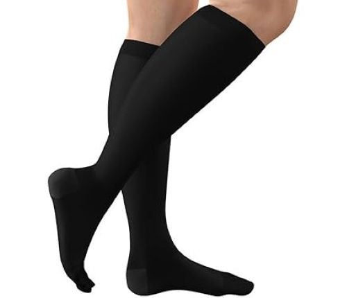 Scholl Softgrip CL2 Below Knee Closed Toe Compression Stockings Black Large