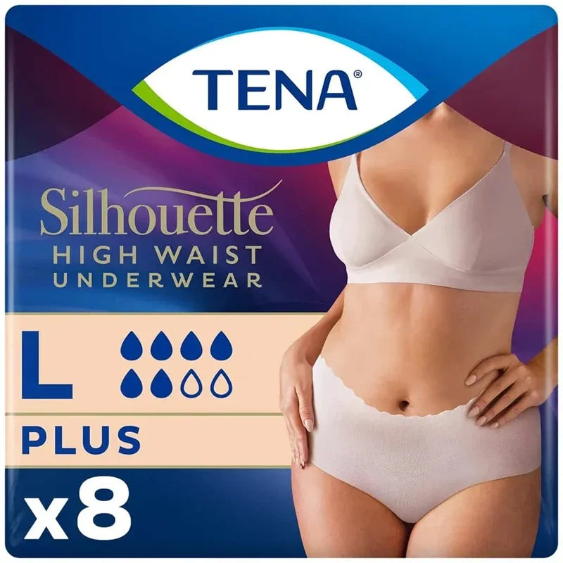 TENA Lady Silhouette Pants Plus Creme Large x 6 Packs of 8 Incontinence Pants