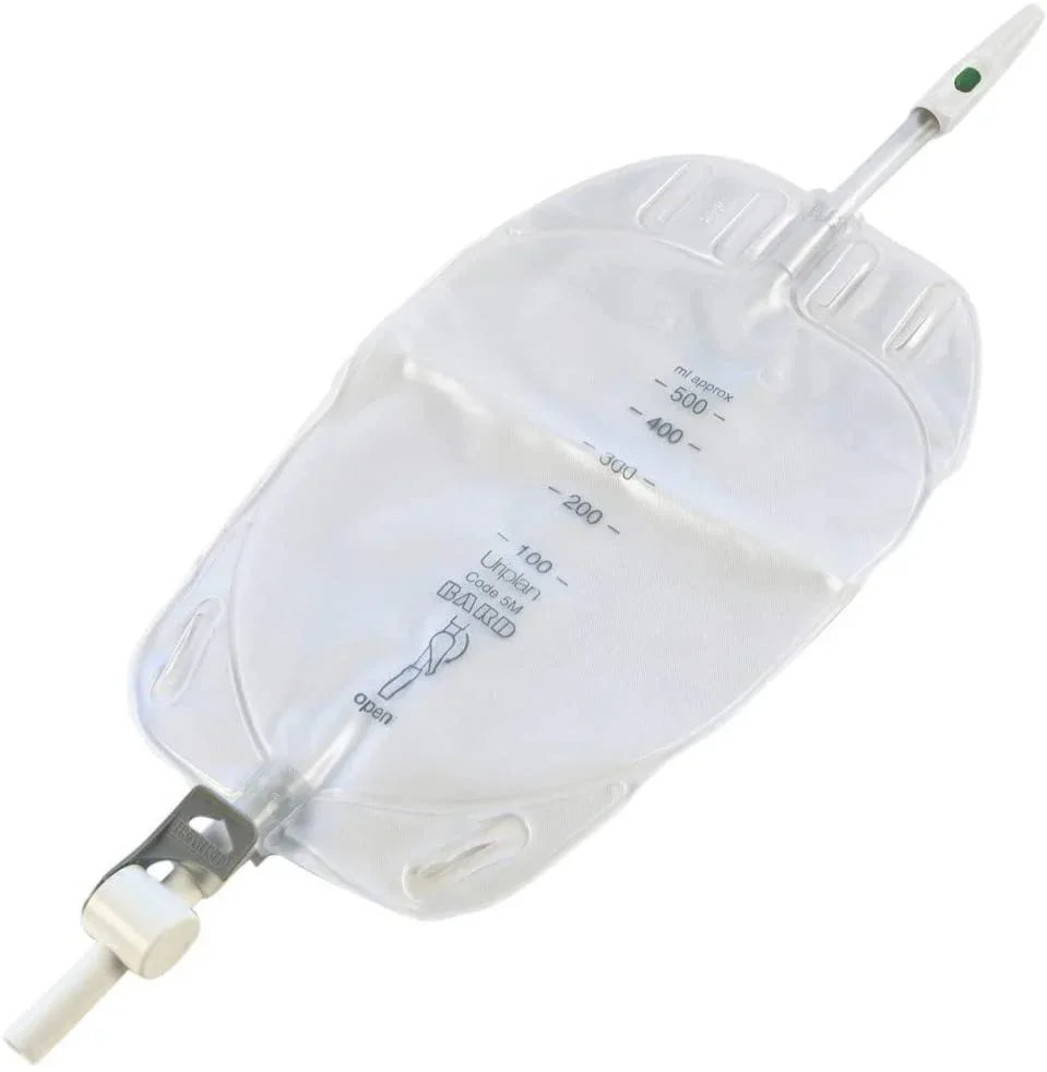 Uriplan Leg Bags x 10. Capacity: 500ml; Inlet: 30cm; Ref: D5L - Uriplan EasyMeds Pharmacy