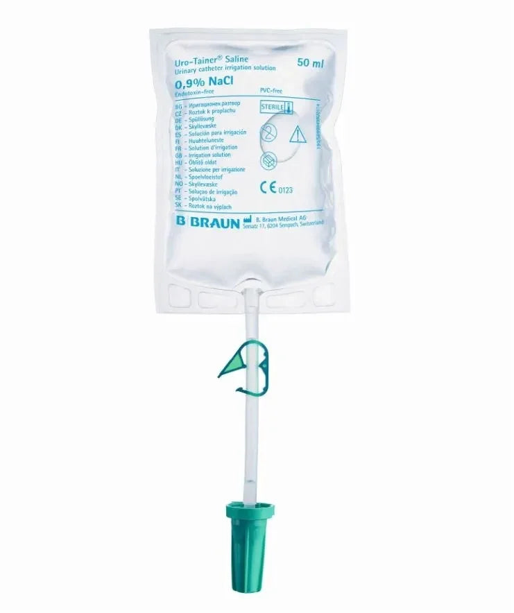 Uro-Tainer S Saline Cather Maintenance/Irrigation Solution 50ml x 10 - Bard EasyMeds Pharmacy