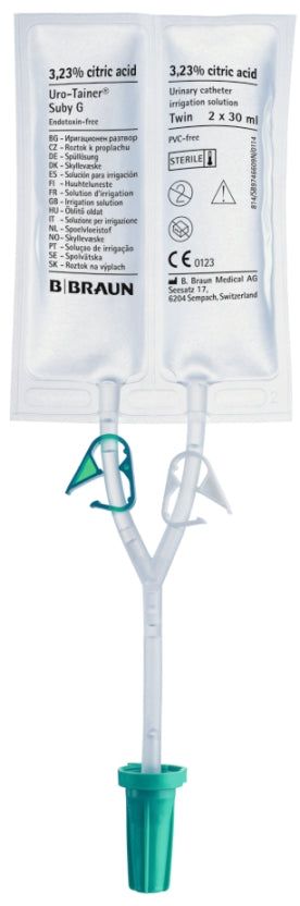 Uro-Tainer Twin Solution G 30ml x 2 Cather Maintenance/Irrigation Solution x 10 - Bard EasyMeds Pharmacy