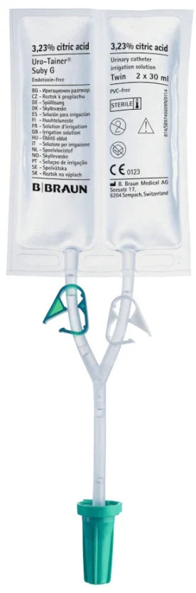 Uro-Tainer Twin Solution G 30ml x 2 Cather Maintenance/Irrigation Solution x 10 - Bard EasyMeds Pharmacy