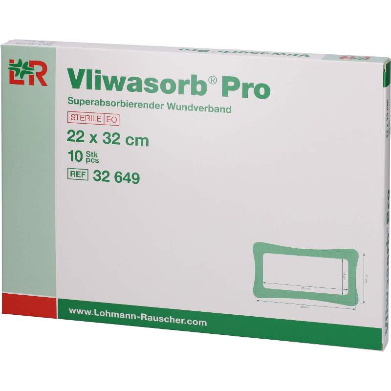 Vliwasorb Pro Non-Adhesive Super Absorbent Sterile Dressings 22cm x 32cm x10 - Vliwasorb EasyMeds Pharmacy