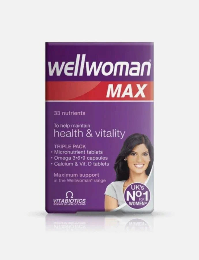 Vitabiotics Wellwoman Max 84 Tabs/Caps | Omega 3-6-9 | Calcium & Vit D - Vitabiotics EasyMeds Pharmacy