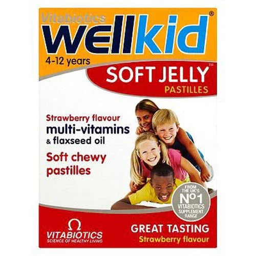Vitabiotics WellKid Soft Jelly Strawberry Flavour - 30 Pastilles - Vitabiotics EasyMeds Pharmacy
