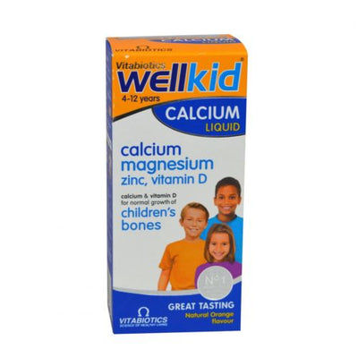 Vitabiotics Wellkid Calcium Liquid Orange Flavour 150ml Vitamins - Wellkid