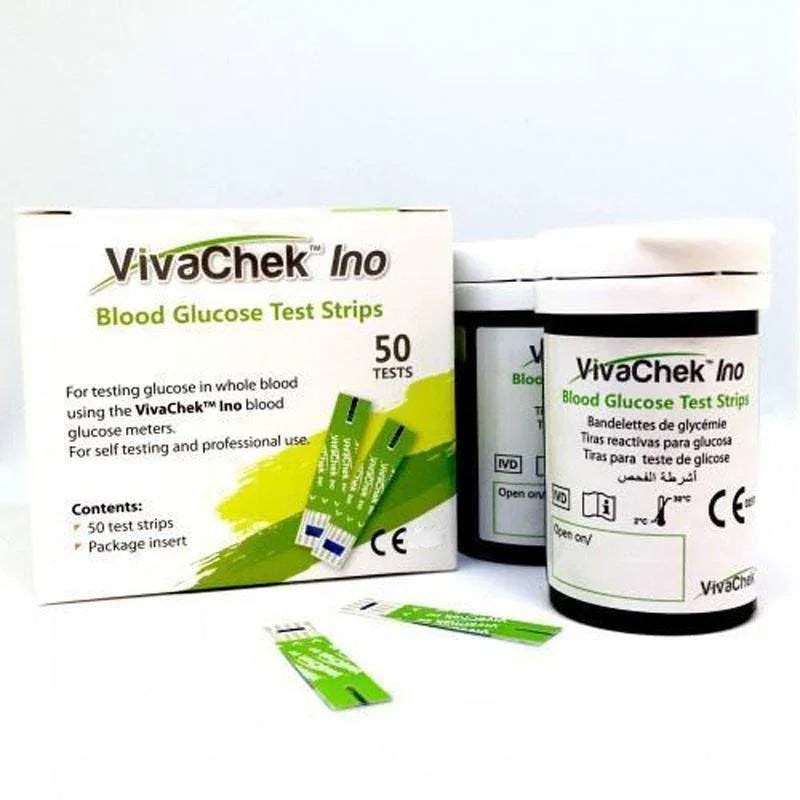 Vivachek Ino Glucose Test Strips x 50 - JR Biomedical EasyMeds Pharmacy