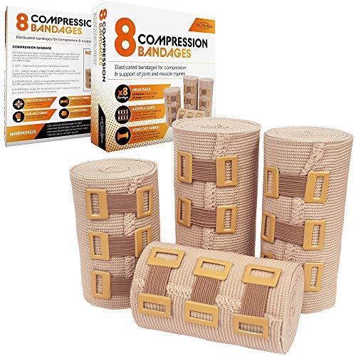 JFA Medical Elastic Compression Bandages x 8 (4x7.5cm x 4.5m, 4x10cm x 4.5m) - JFA Medical EasyMeds Pharmacy