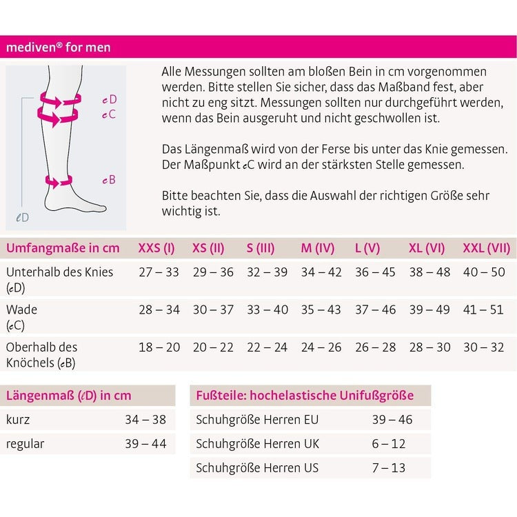 Mediven For Men Compressions Stockings Class 1 Black Size 4 - Medi EasyMeds Pharmacy