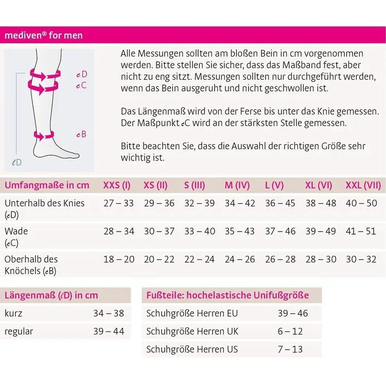 Mediven For Men Compressions Stockings Class 1 Black Size 5 - Medi EasyMeds Pharmacy