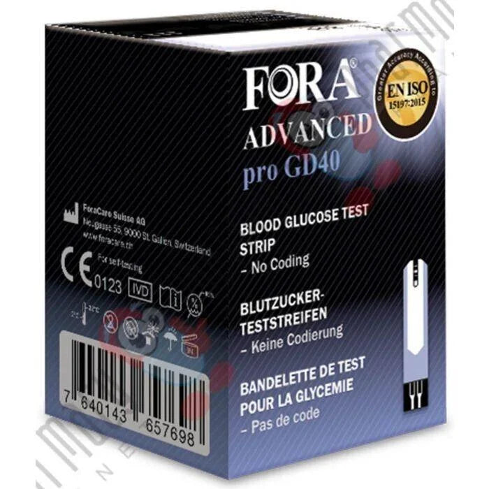 Fora Advance Pro Blood Glucose Test Strip x 50 x 2 - Fora Advance EasyMeds Pharmacy