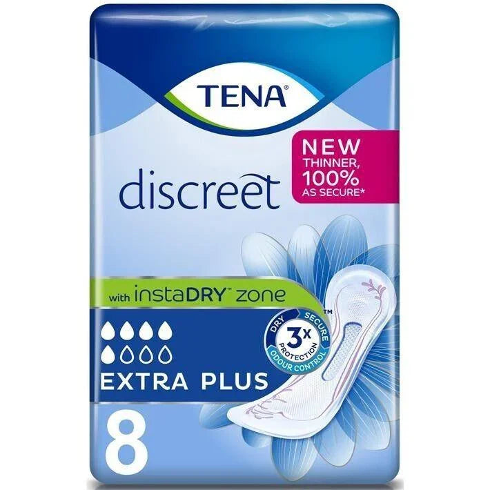 TENA Lady Discreet Extra Plus Incontinence Pads - 3 Packs of 8 - Tena EasyMeds Pharmacy