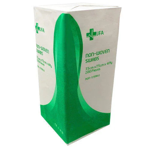 JFA Premium Non-Sterile Non-Woven 4PLY Gauze Swabs 5cm x 5cm x 200 - JFA Medical EasyMeds Pharmacy