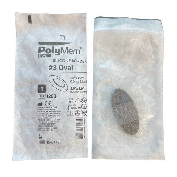 Polymem Silver Oval Dressings 5cm x 7.6cm x 20 - Polymem EasyMeds Pharmacy