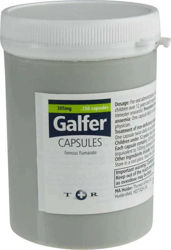 Galfer 305mg Ferrous Fumarate Capsules x 250 - Thornton & Ross EasyMeds Pharmacy