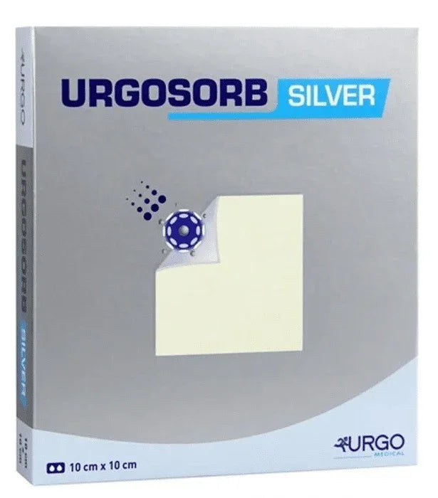 Urgosorb Silver Dressing 10cm x 10cm x 10 Sterile Absorbent Anti-bact Alginate - Urgo Medical EasyMeds Pharmacy