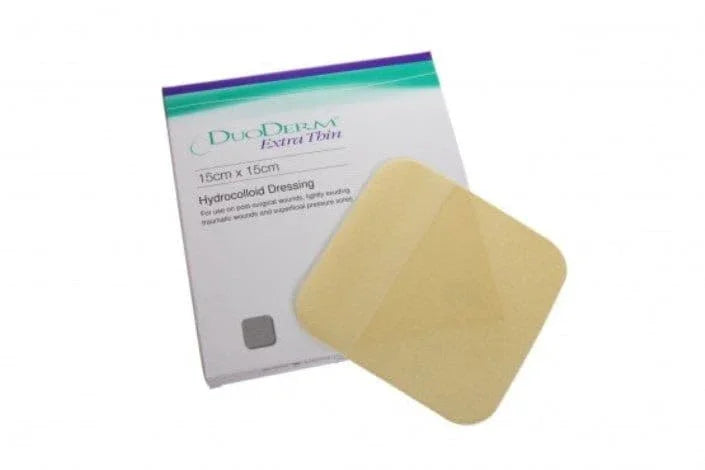 Duoderm Extra Thin 15cm x 15cm Hydrocolloid Dressing (s) Pressure Wounds - Convatec EasyMeds Pharmacy