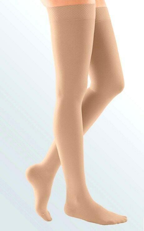 Duomed Soft Class 1 Closed Toe Thigh Length Compression Stockings Small Sand - Medi EasyMeds Pharmacy