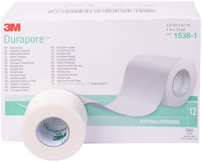 Durapore Silk Tape 2.5 cm X 9.1 m (Box of 12) - Durapore EasyMeds Pharmacy