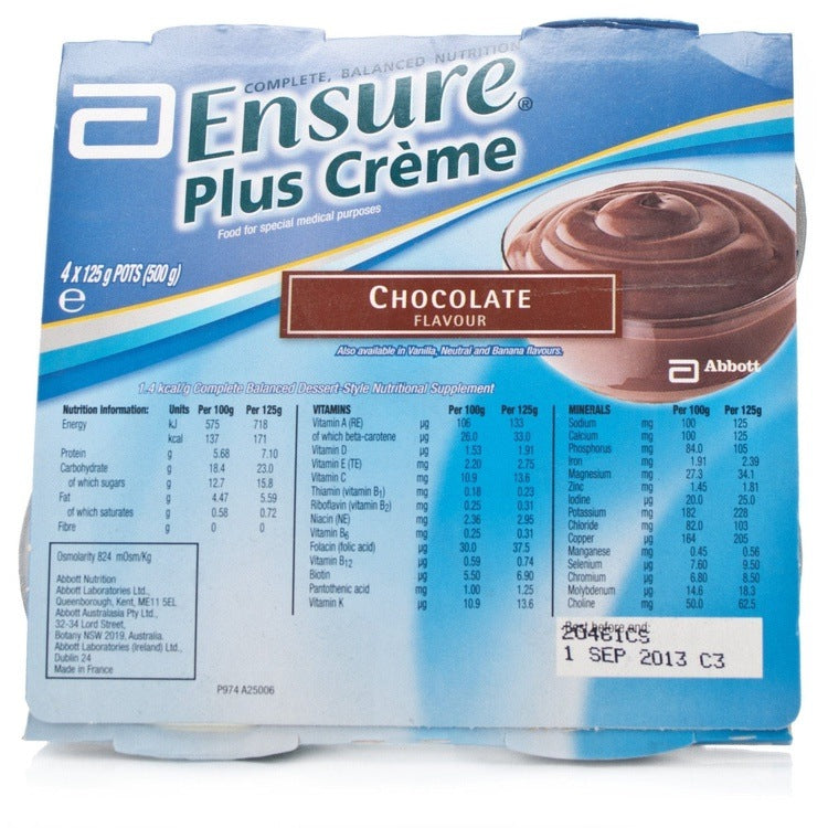 Ensure Plus Creme Cluster Chocolate ( 4 x 125g) -   Abbott EasyMeds Pharmacy