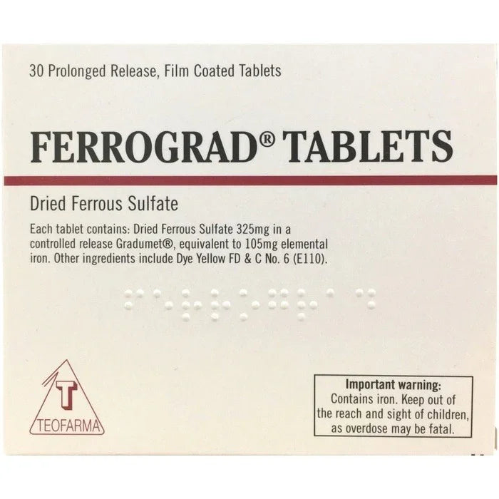 Ferrograd Prolonged Release Tablets 325mg - Teofarma EasyMeds Pharmacy