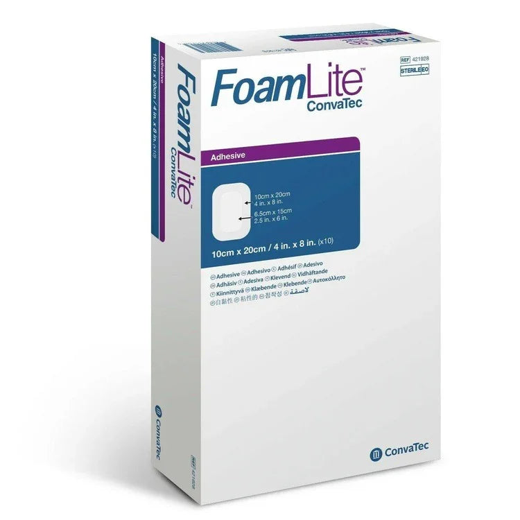 Foamlite Adhesive Dressings 10cm x 20cm x 10 by ConvaTec - Foamlite EasyMeds Pharmacy