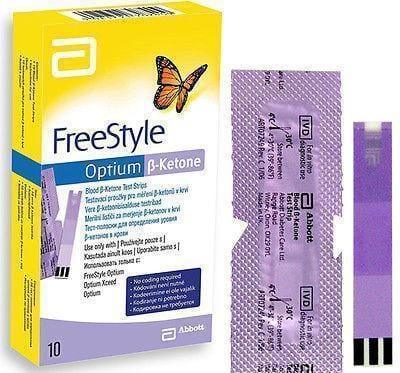 FreeStyle Optium Beta Ketone Test Strips (Pack 10) Diabetes Glucose Sugar Check - Abbott EasyMeds Pharmacy