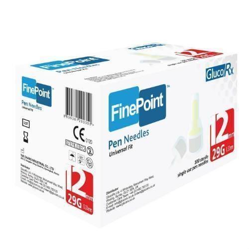 GlucoRx FinePoint Ins Pen Needles x 100 12mm 29G - GlucoRx EasyMeds Pharmacy