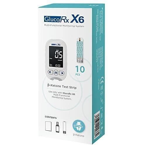 GlucoRx X6 Blood Ketone Test Strips (10pcs) - GlucoRx X6 EasyMeds Pharmacy