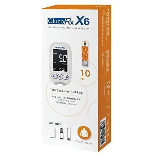 GlucoRx X6 Total Cholesterol Test Strips x 10 EXP Sep 24 - GlucoRx X6 EasyMeds Pharmacy