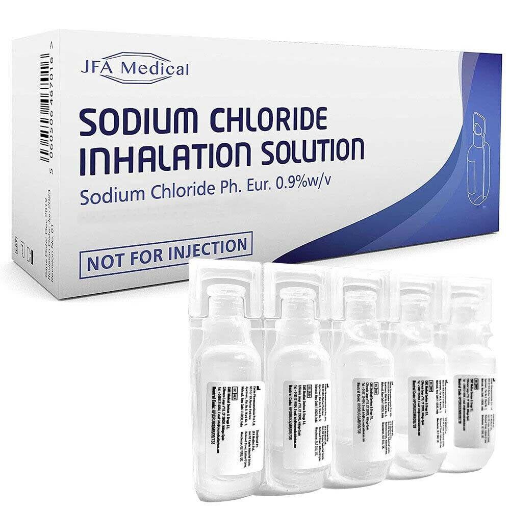 JFA Isotonic 0.9% Sodium Chloride NaCl Inhalation Saline Solution 2.5ml x 20 - JFA Medical EasyMeds Pharmacy