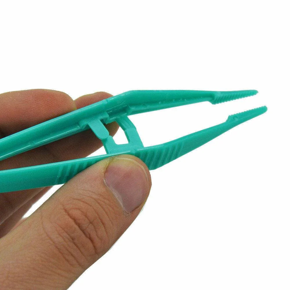 JFA Medical Green Plastic Disposable Tweezers Forceps 13cm x 30 - JFA Medical EasyMeds Pharmacy