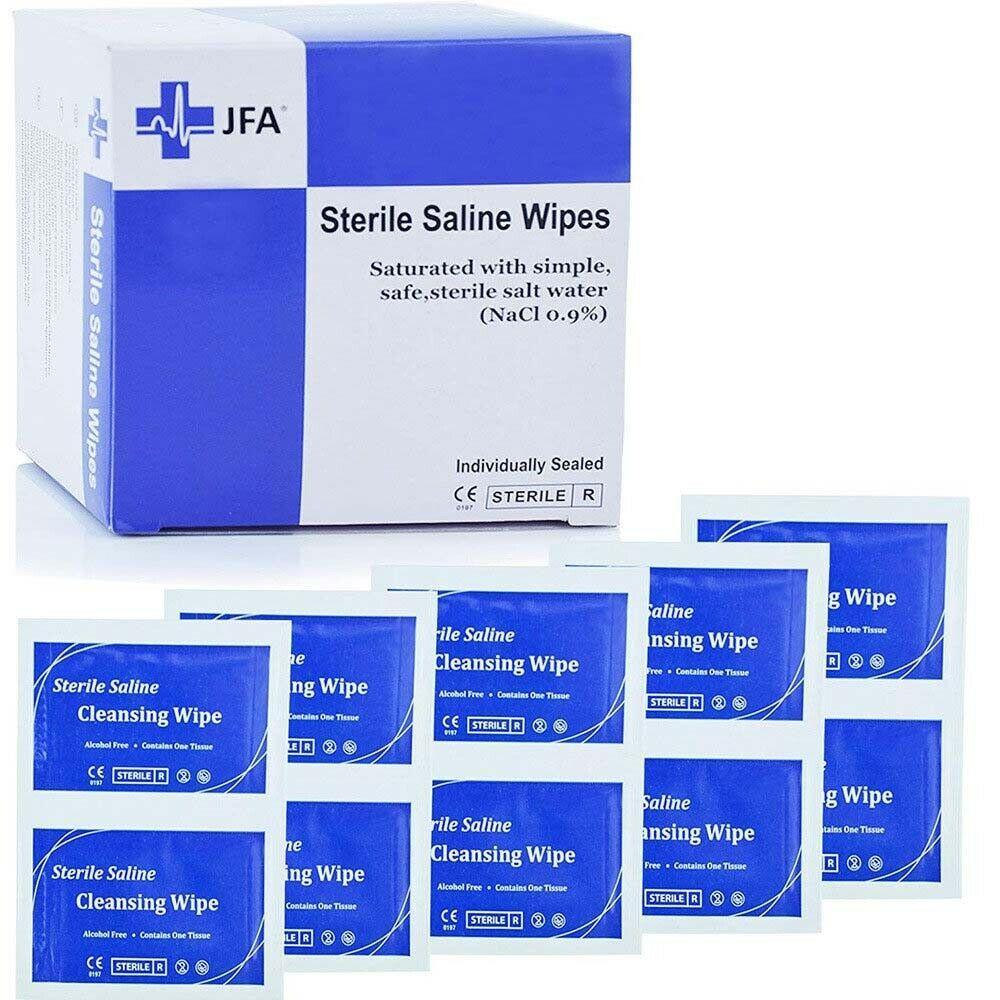 JFA Premium 0.9% NaCl Sterile Saline Wipes x 100 - JFA Medical EasyMeds Pharmacy
