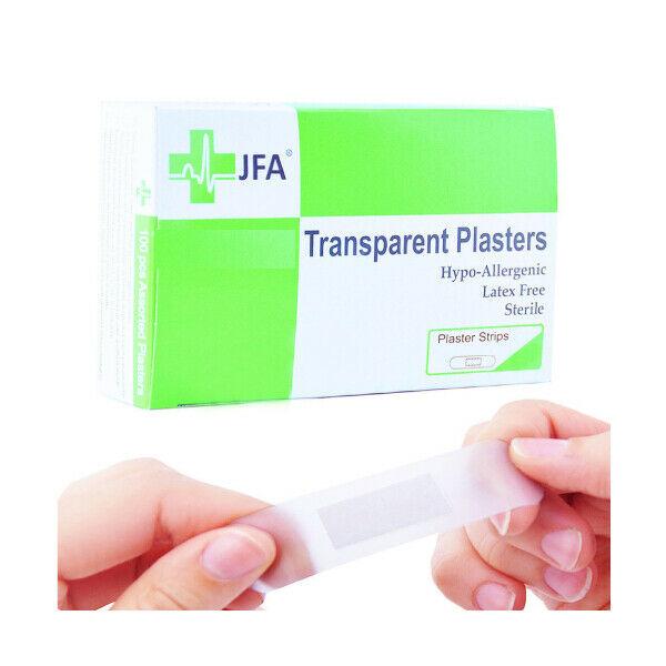 JFA Transparent Medium Strip Plasters 72mm x 19mm x 100 - JFA Medical EasyMeds Pharmacy
