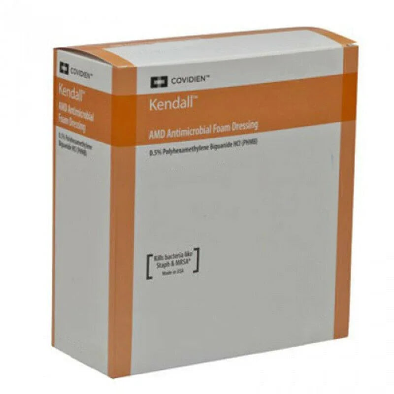 Kendall AMD Antimicrobial Foam Dressing 4.4cm x 8.3cm, Pack of 10 - H&R Healthcare EasyMeds Pharmacy