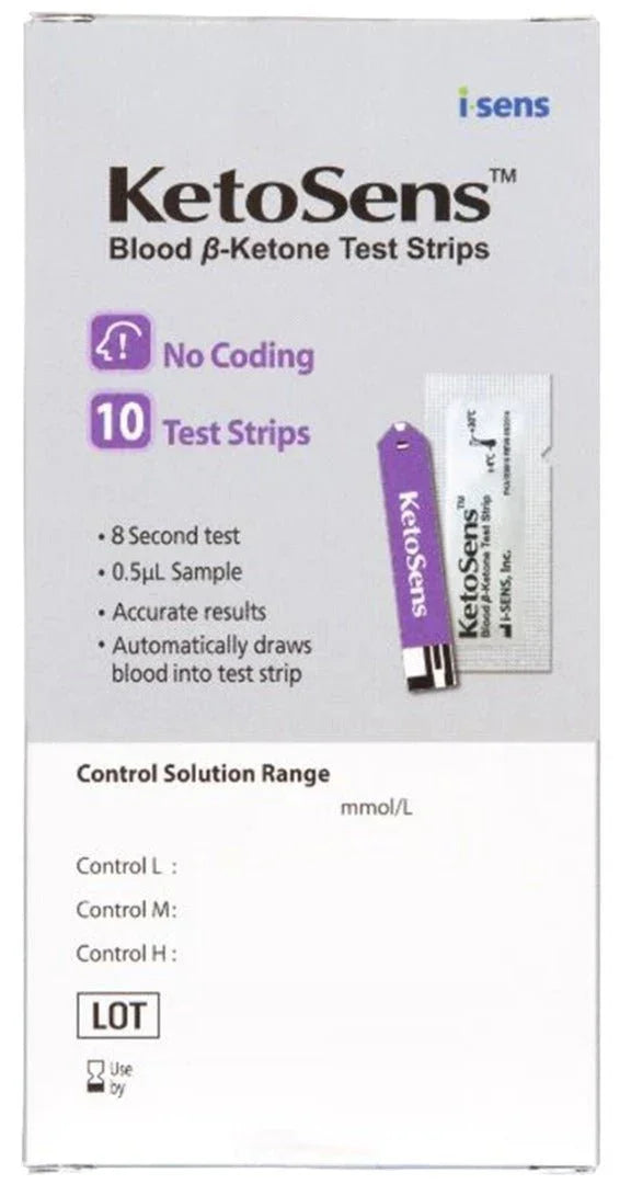 KetoSens Ketone Test Strips x 10 - KetoSens EasyMeds Pharmacy