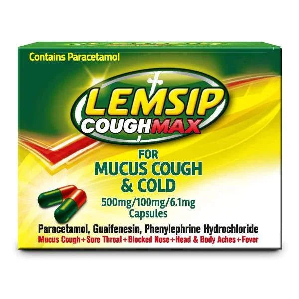 Lemsip Cough Max for Mucus Cough & Cold Capsules x 16 - Reckitt Benckiser EasyMeds Pharmacy