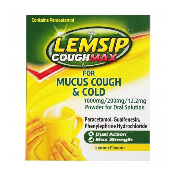 Lemsip Cough Max Mucus Cough & Cold Sachets x 10 - Reckitt Benckiser EasyMeds Pharmacy