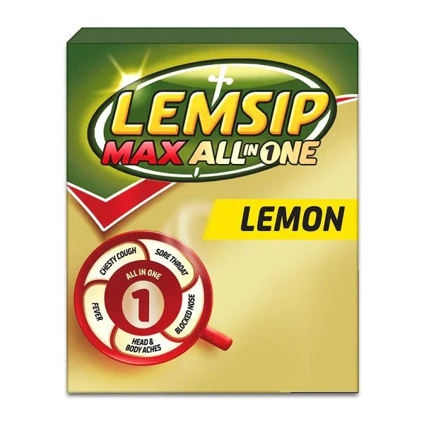 Lemsip Max All-in-One Lemon Sachets x 4 - Reckitt Benckiser EasyMeds Pharmacy