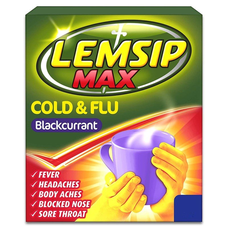 Lemsip Max Cold & Flu Blackcurrant Sachets x 10 - Reckitt Benckiser EasyMeds Pharmacy