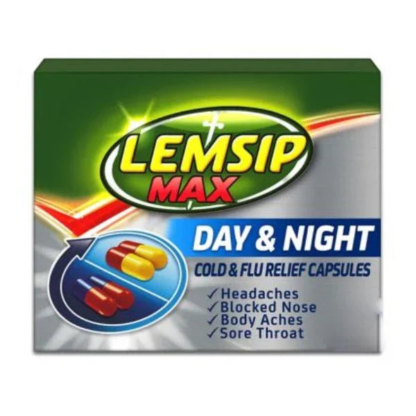 Lemsip Max Cold & Flu Day & Night Capsules x 16 - Reckitt Benckiser EasyMeds Pharmacy